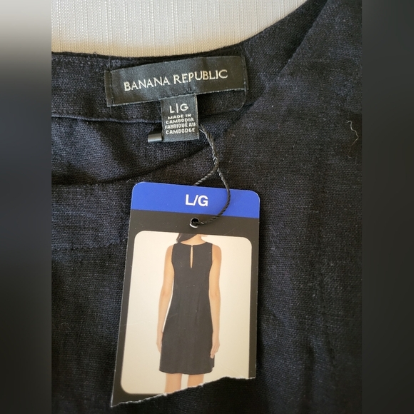 Banana Republic Black Sleeveless Midi Dress, Size Large - Picture 3 of 4